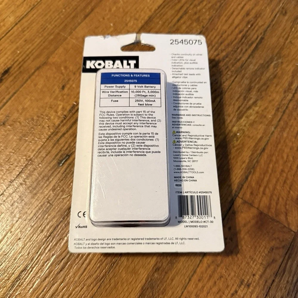 Kobalt continuity tester